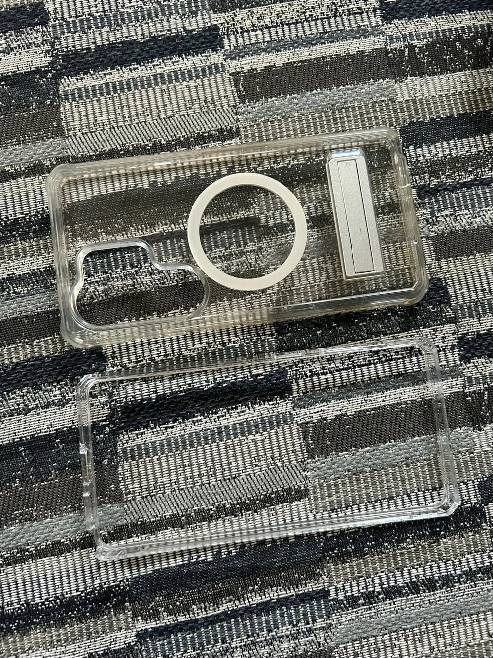 Clear Transparent Phone Case with Magnetic Ring and Kickstand